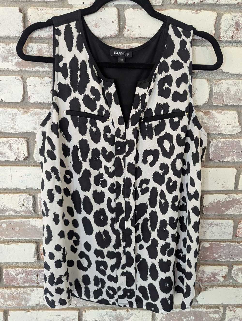 Express Leopard Print V-Neck Hudson Tank